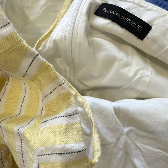 BANANA REPUBLIC YELLOW WHITE STRIPED JUMPSUIT SIZE 2 Jumpsuit linen - Picture 3 of 5
